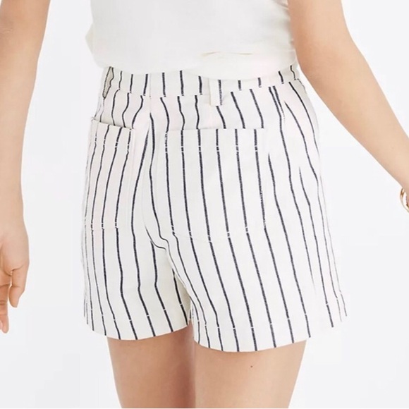 Madewell Emmett high rise button front striped shorts! - Picture 3 of 11